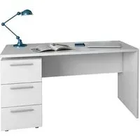 Adonia Laptop Desk with 3 Drawers - White, MDF