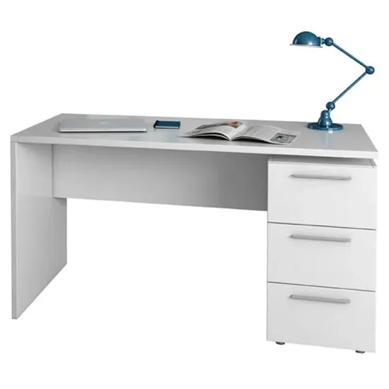 Adonia Laptop Desk with 3 Drawers - White, MDF