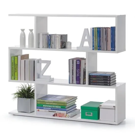 Adonia Wide Bookcase with 3 Tiers - White, MDF