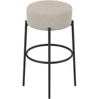 Adrian Counter Stool - Buff, Boucle Fabric