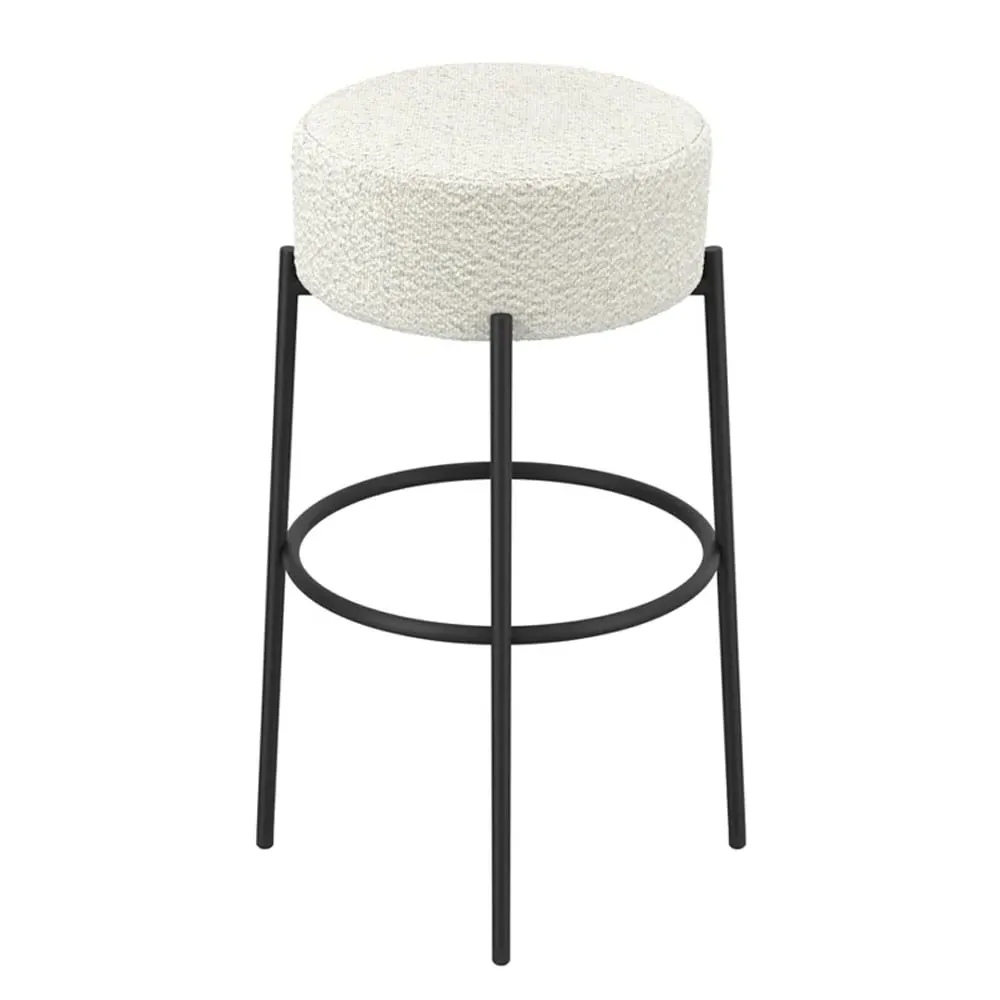 Adrian Counter Stool - Ivory, Boucle Fabric