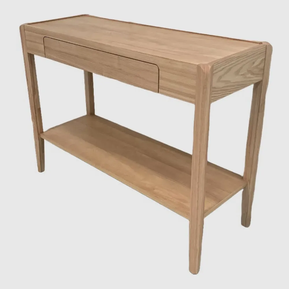Adrian Rectangular Console Table with 1 Drawer - Natural