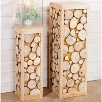 Adrian Set of 2 Decorative Pillars - Natural