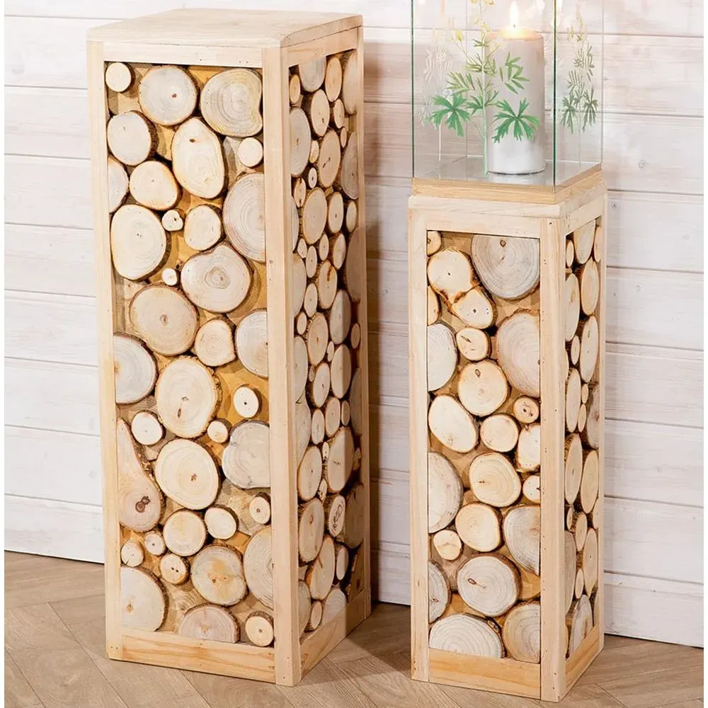 Adrian Set of 2 Decorative Pillars - Natural
