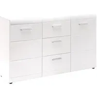 Adrian Sideboard with 2 Doors 3 Drawers - White, High Gloss