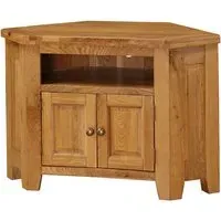 Adriel Corner TV Stand - Light Oak