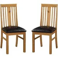 Adriel Dining Chairs Pair - Light Oak, Leather