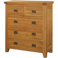 Adriel Narrow 5-Drawer Chest - Light Oak, MDF alternate view