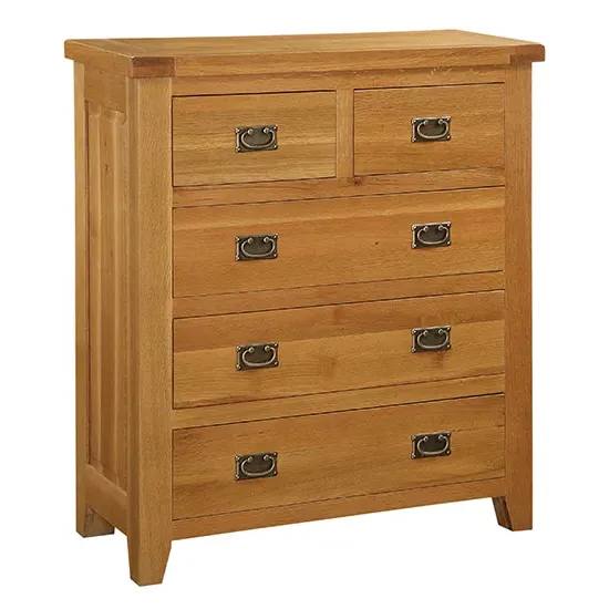 Adriel Narrow 5-Drawer Chest - Light Oak, MDF product