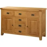 Adriel Wooden Sideboard with 2 Doors 6 Drawers - Light Oak