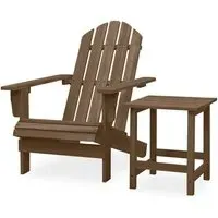 Adrius Garden Chair with Table - Brown, Fir Wood