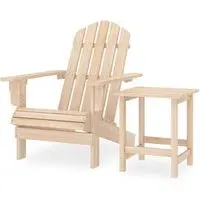 Adrius Garden Chair with Table - Light Brown, Fir Wood