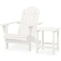 Adrius Garden Chair with Table - White, Fir Wood