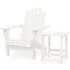 Adrius Garden Chair with Table - White, Fir Wood