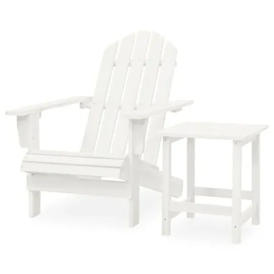 Adrius Garden Chair with Table - White, Fir Wood
