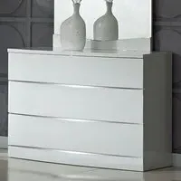 Aedos Chest of 3 Drawers - White, High Gloss