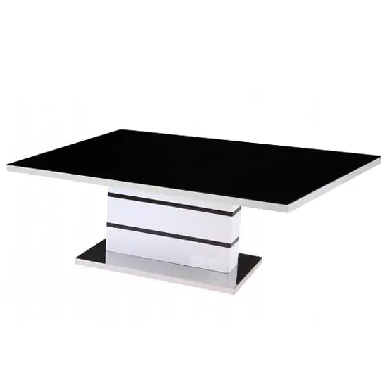 Aelia Coffee Table - Black Glass, White Gloss