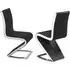 Aelia Dining Chairs Pair - Black White, PU Leather