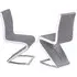 Aelia Dining Chairs Pair - Grey White, PU Leather
