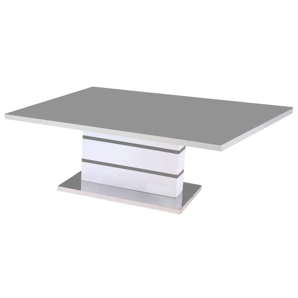 Aelia Glass Top Coffee Table - Grey, High Gloss product