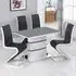 Aelia Glass Top Dining Table 4 Chairs - Grey, White Gloss