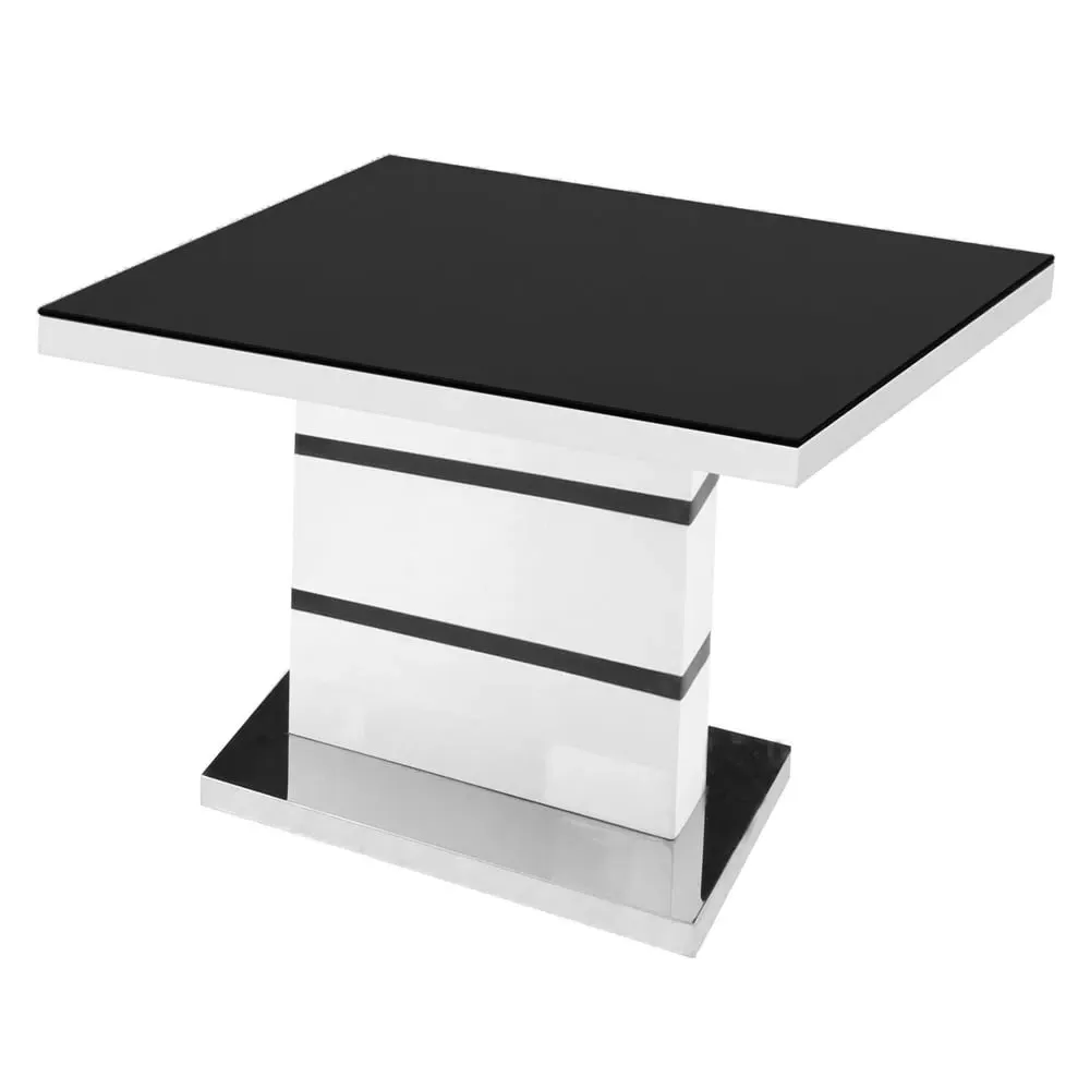 Aelia Lamp Table - Black Glass, White Gloss image