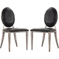 Aella Dining Chairs with Steel Frame, Set of 2 - Black, PU Leather alternate view