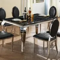 Aella Rectangular Dining Table - Natural Stone, Marble