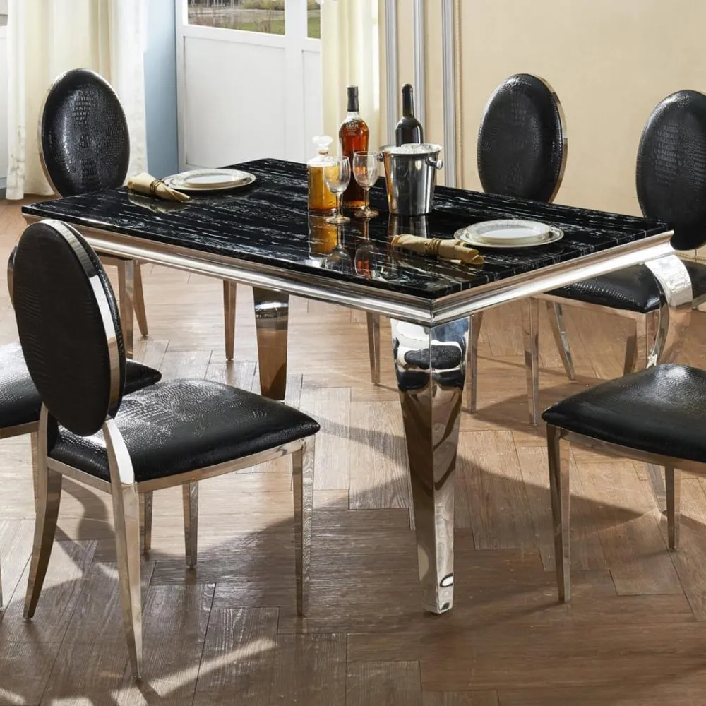 Aella Rectangular Dining Table - Natural Stone, Marble