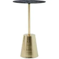 Aeolia Side Table - Black Marble Effect, Gold