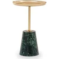 Aeolia Side Table - Gold, Green Marble Effect