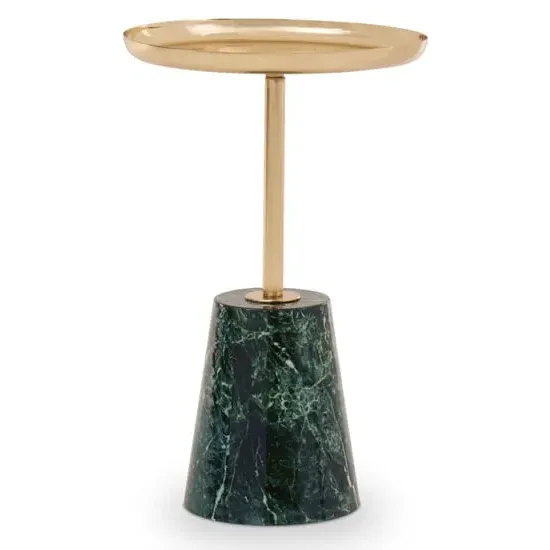 Aeolia Side Table - Gold, Green Marble Effect image