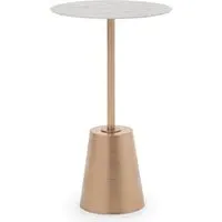 Aeolia Side Table - White Marble Effect, Gold