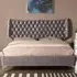 Aerfen King Size Bed - Grey, Velvet