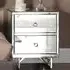 Aerfen Mirrored Bedside Cabinet with 2 Drawers - Silver