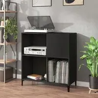 Aero Shelving Unit with Storage - Black, Engineered Wood