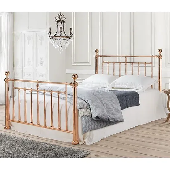 Aeron Double Bed Frame - Rose Gold, Metal product