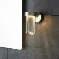 Afton Glass Bathroom Wall Light - Brushed Silver