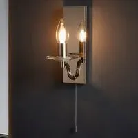 Afton Rectangular Crystal Pan Bathroom Wall Light - Chrome