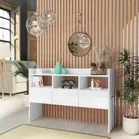 Afton Sideboard with 3 Drawers - White, High Gloss