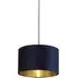 Afton Velvet Shade Pendant Light with Gold Inner - Navy