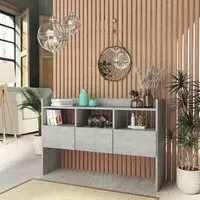 Afton Wooden Sideboard with 3 Drawers - Grey