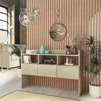 Afton Wooden Sideboard with 3 Drawers - Sonoma Oak