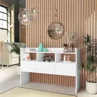 Afton Wooden Sideboard with 3 Drawers - White