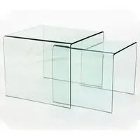 Afya Glass Nest of 2 Tables - Clear