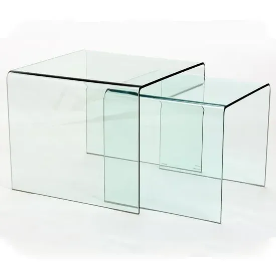 Afya Glass Nest of 2 Tables - Clear