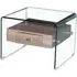 Afya Lamp Table with Drawer - Clear, Glass