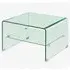 Afya Lamp Table with Shelf - Clear, Glass
