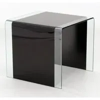 Afya Square Lamp Table - Black, Glass