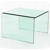 Afya Square Lamp Table - Clear, Glass